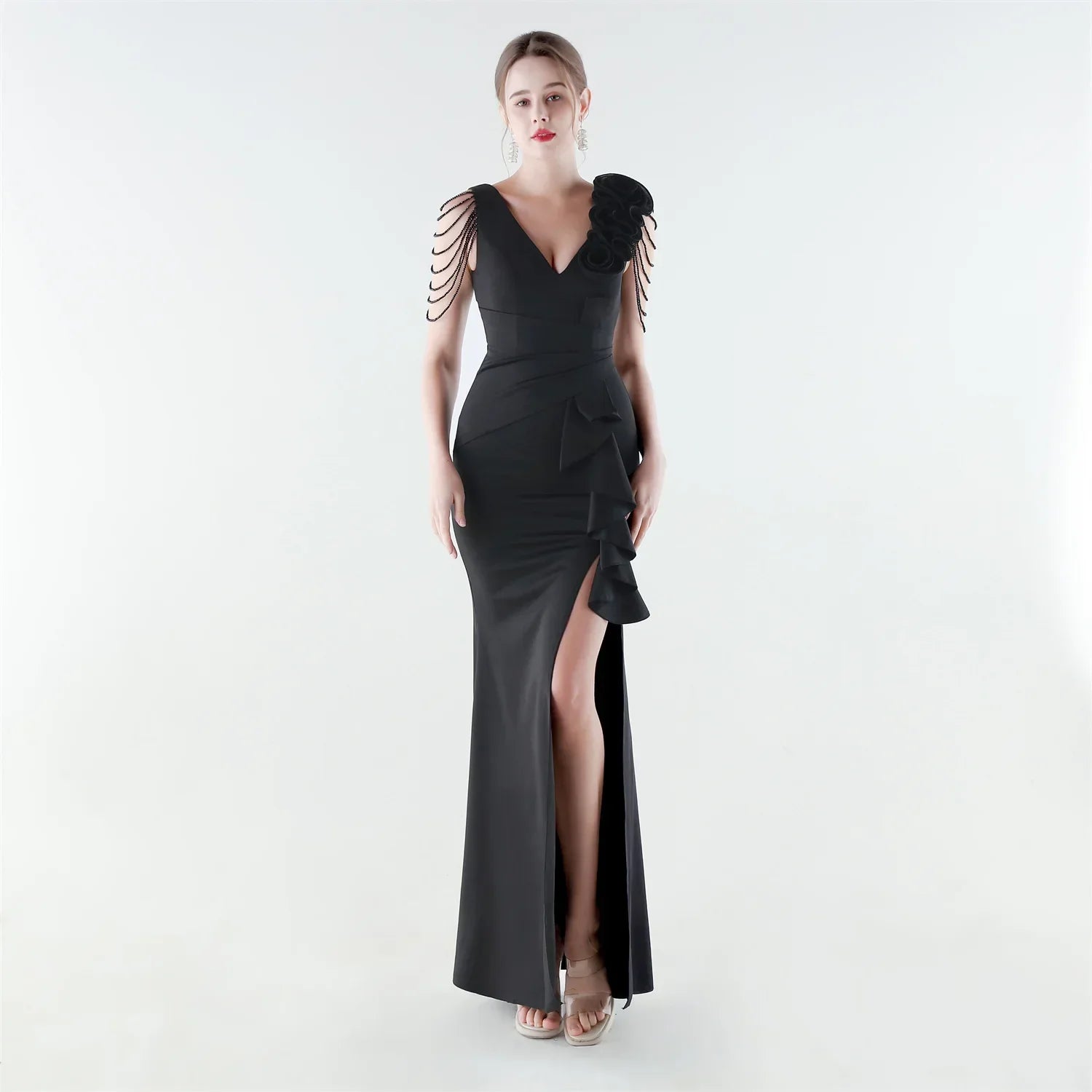 Aurielle™ Kleid mit Verziertem Schulterdesign und Premium-Verarbeitung