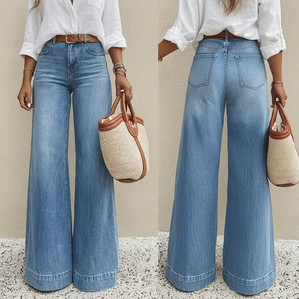 Valenza™ High-Waist Jeans mit Weitem Palazzo-Schnitt