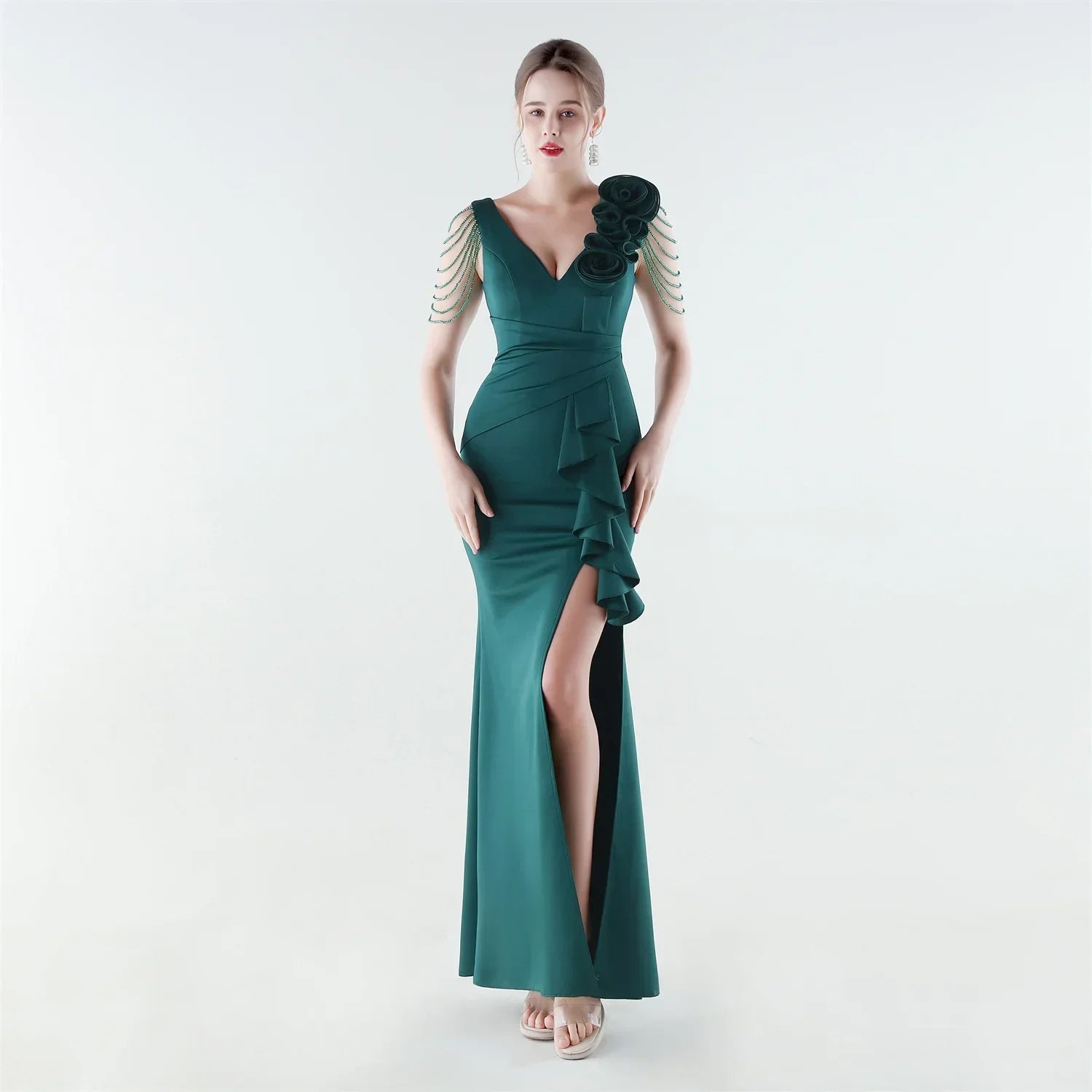 Aurielle™ Kleid mit Verziertem Schulterdesign und Premium-Verarbeitung
