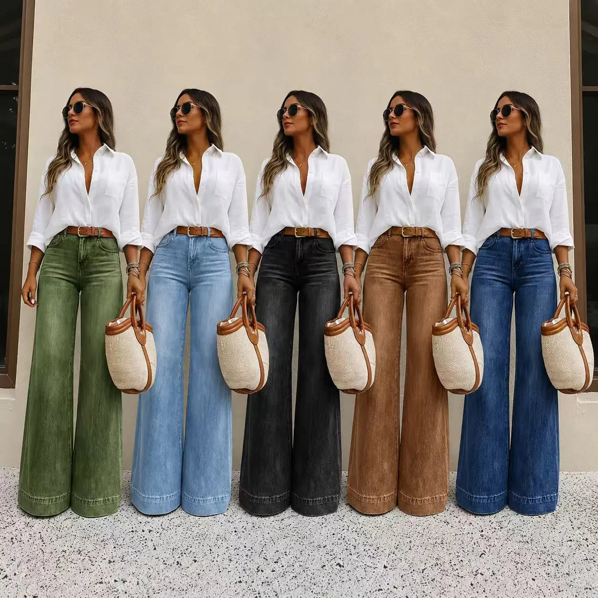 Wide-Leg-Jeans Jorina™ mit Hohem Bund, Weitem Bein und Vintage-Waschung