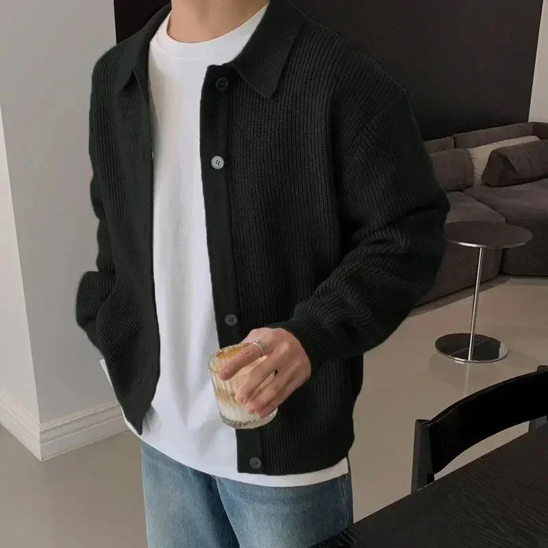 Preston™ Strickjacke aus hochwertigem Trikot mit strukturiertem Kragen / Die neue Ikone des eleganten Herrenstils!