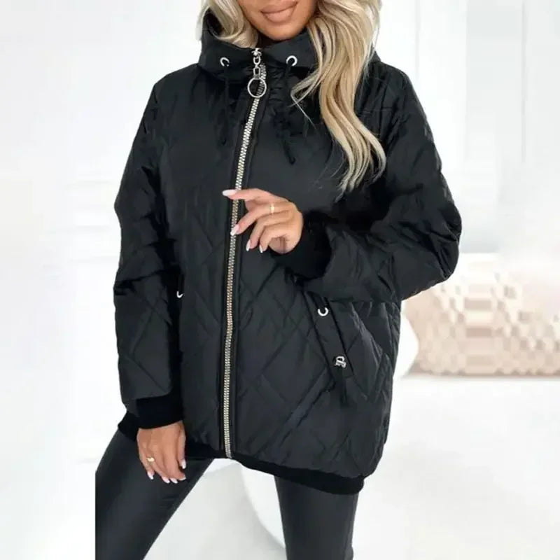 UrbanGlanz™ Thermojacke mit Hochwertiger Steppung und Hohem Kragen / Warmer Komfort mit Raffiniertem Design!