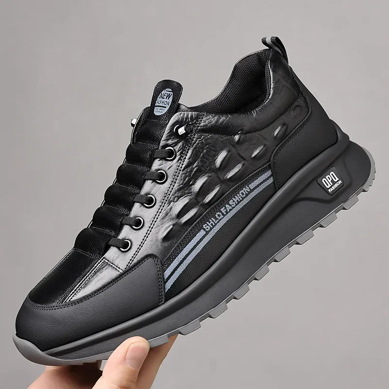 Krokodil™-Tennisschuhe aus hochwertigem Leder mit intelligenter Dämpfung / Robuste Eleganz für den Alltag!