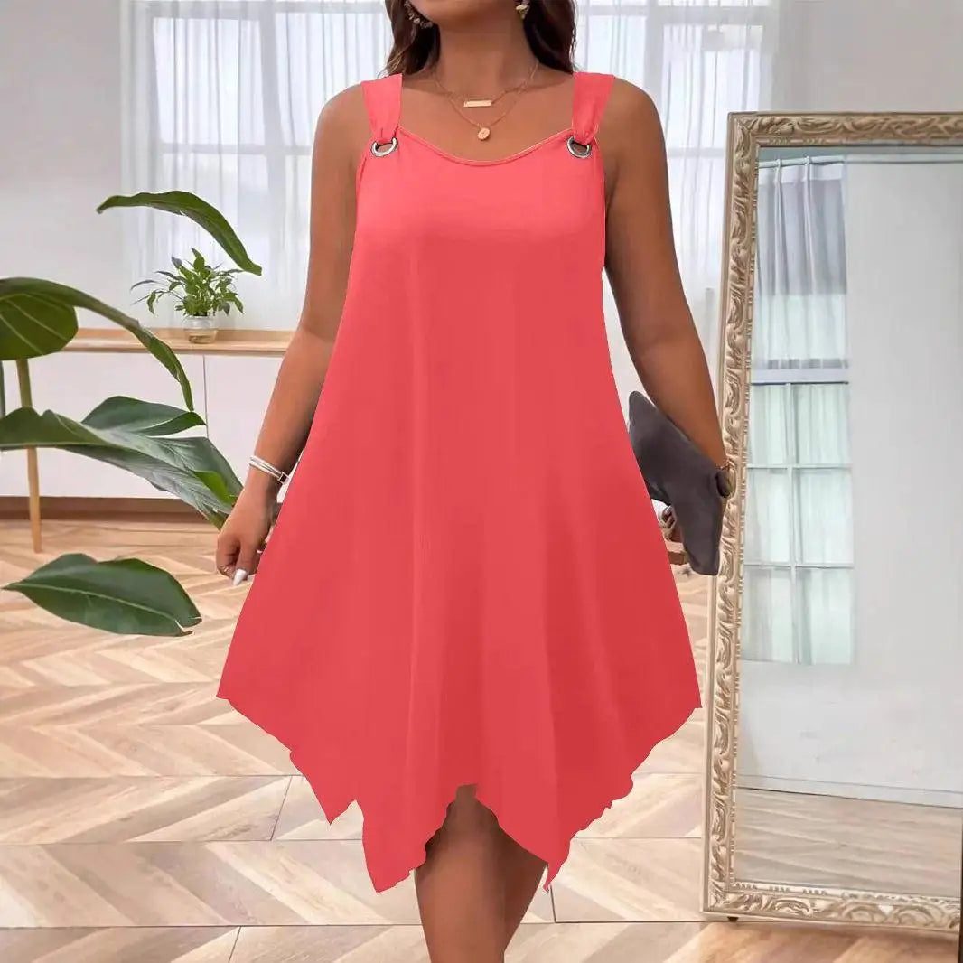 Kleid Soraya™ mit Asymmetrischem Saum und Trägern mit Metallringen