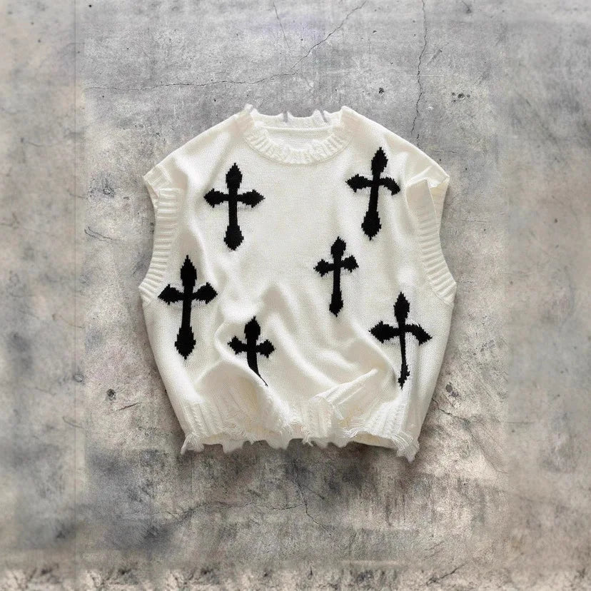 Montero™ Ärmelloser Pullover Aus Weichem Strick Mit Ausgefransten Details