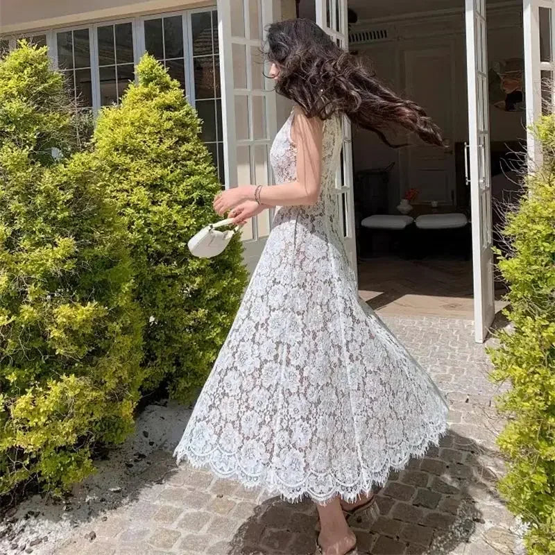 Elorien™ Kleid Mit Zarter Spitze und Fließender Passform