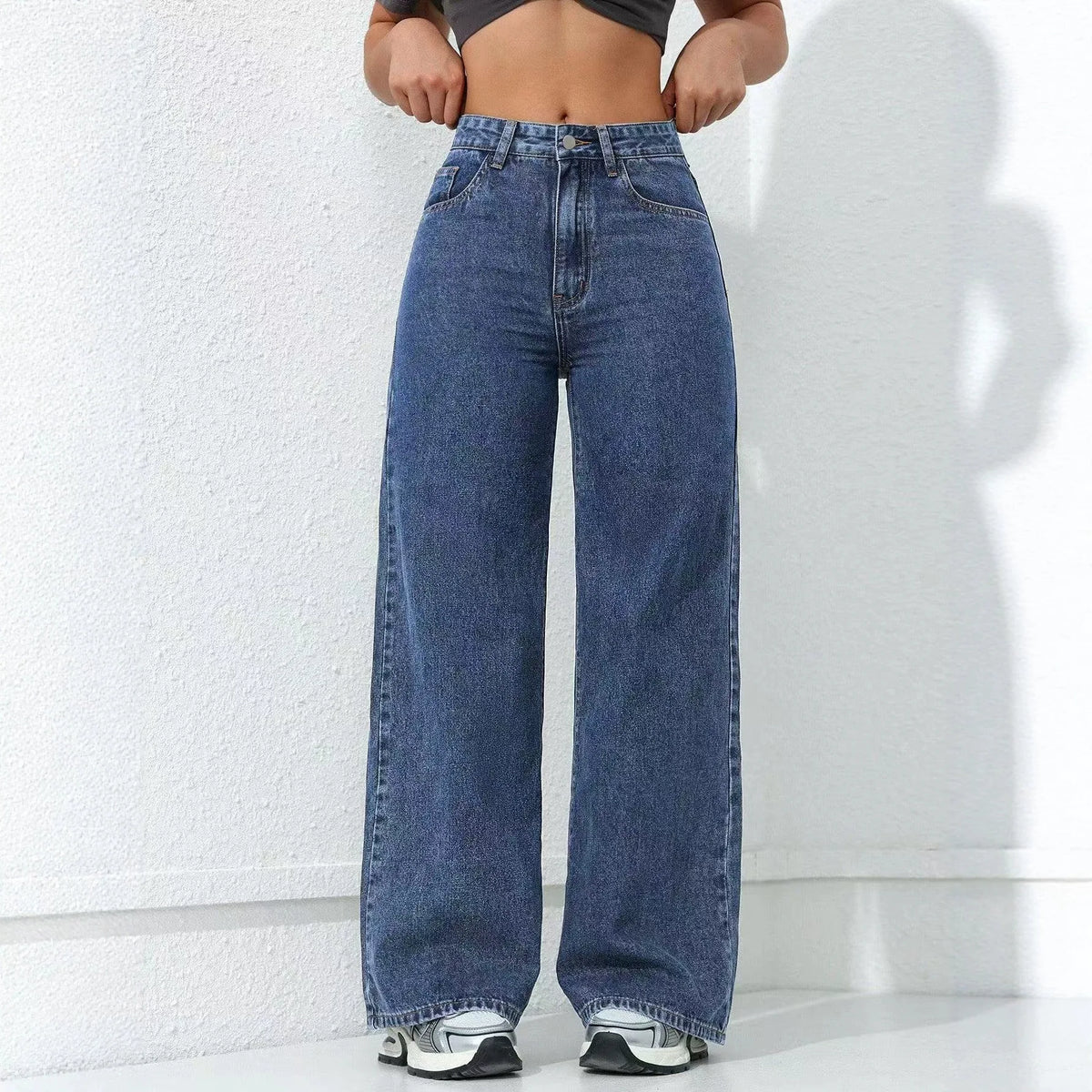Jeans Finja™ mit hoher Taille, geradem Schnitt und weitem Bein