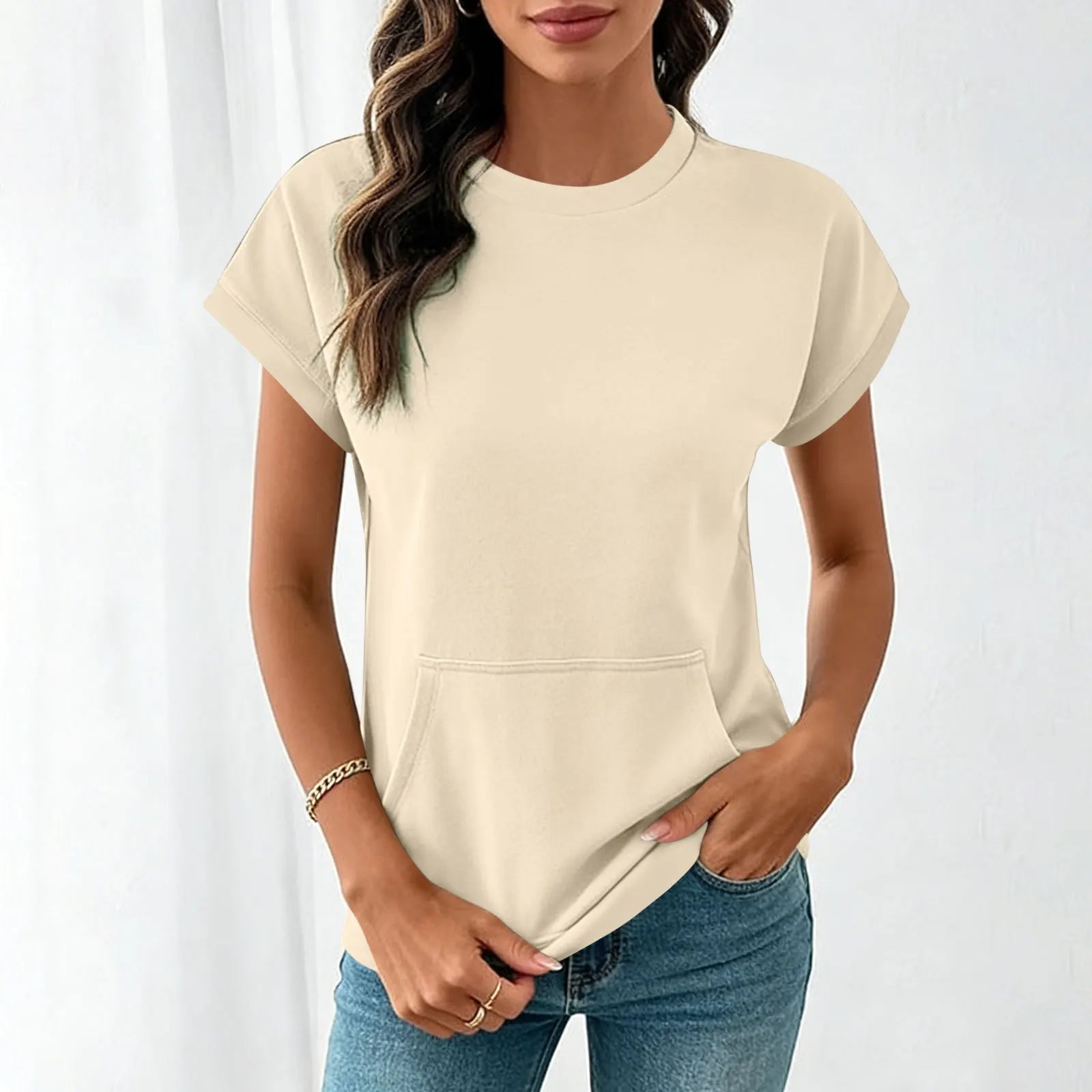 Elara™ T-Shirt Mit Leichtem Fall und Minimalistischem Design