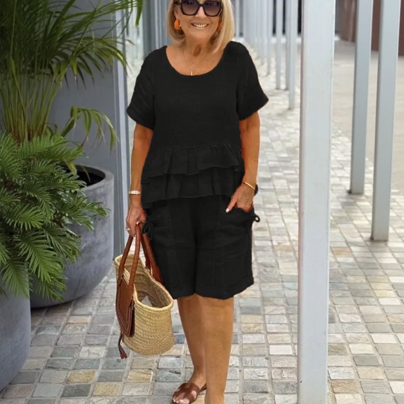 Sorella™ Set Mit Volant-Oberteil Und Shorts Mit Taschen