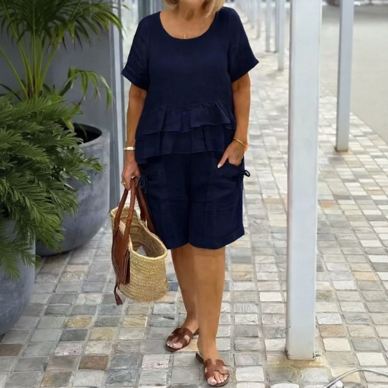 Sorella™ Set Mit Volant-Oberteil Und Shorts Mit Taschen