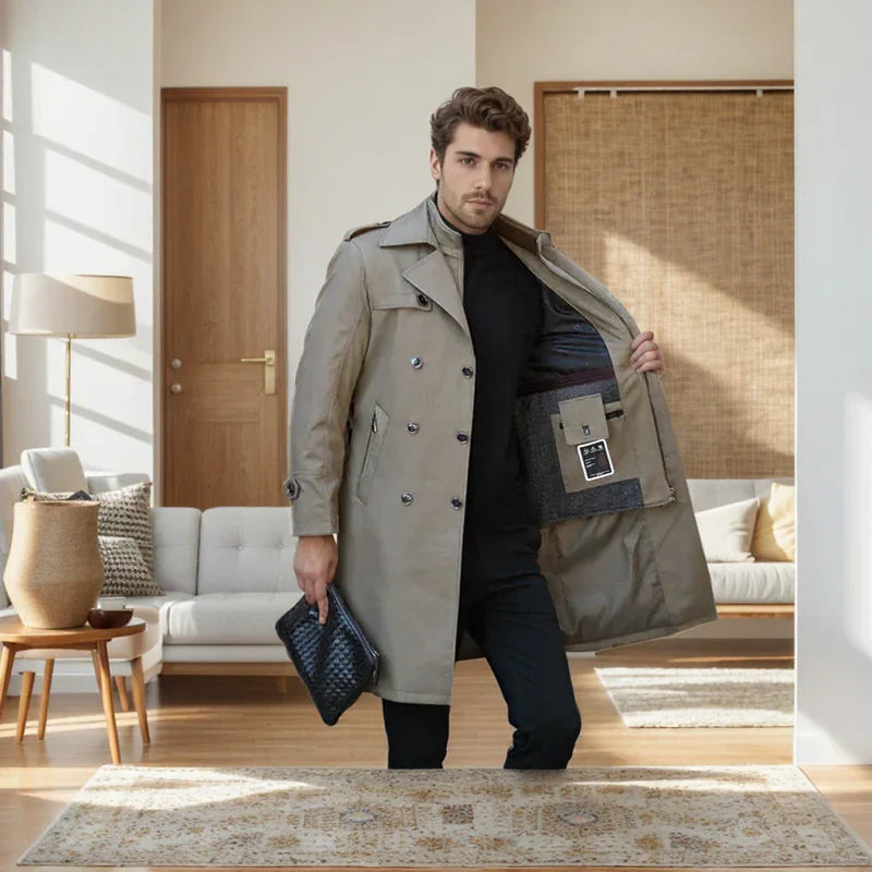 Empire Gentleman™ Mantel aus Hochwertiger Kaschmirmischung Mit Innenfutter / Für Männer, die Bei Jedem Schritt Kraft Ausstrahlen!