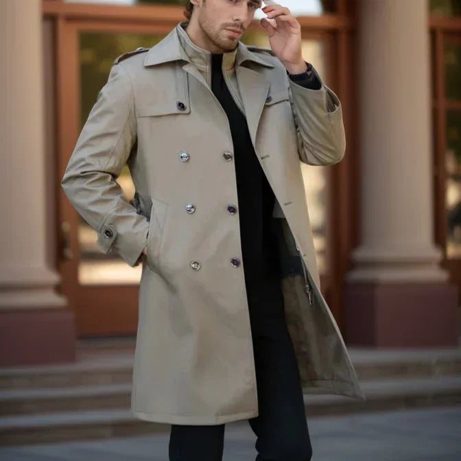 Empire Gentleman™ Mantel aus Hochwertiger Kaschmirmischung Mit Innenfutter / Für Männer, die Bei Jedem Schritt Kraft Ausstrahlen!