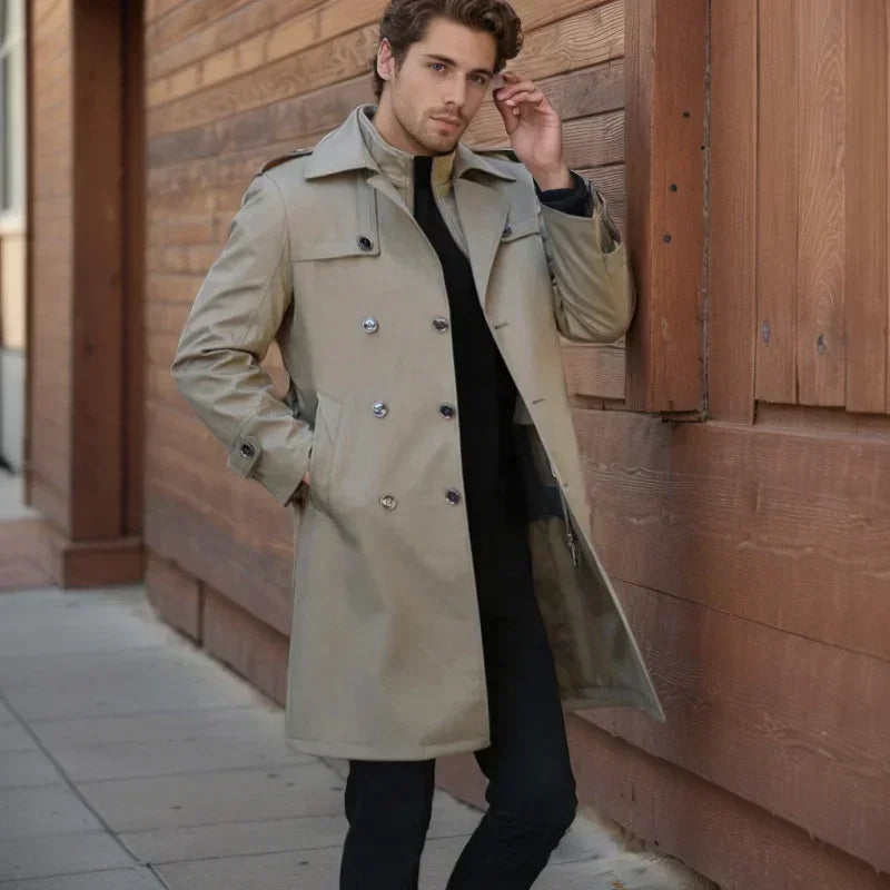 Empire Gentleman™ Mantel aus Hochwertiger Kaschmirmischung Mit Innenfutter / Für Männer, die Bei Jedem Schritt Kraft Ausstrahlen!