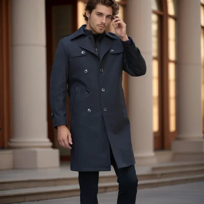 Empire Gentleman™ Mantel aus Hochwertiger Kaschmirmischung Mit Innenfutter / Für Männer, die Bei Jedem Schritt Kraft Ausstrahlen!
