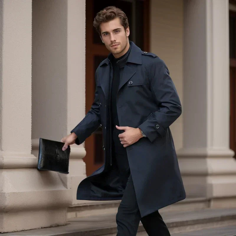 Empire Gentleman™ Mantel aus Hochwertiger Kaschmirmischung Mit Innenfutter / Für Männer, die Bei Jedem Schritt Kraft Ausstrahlen!