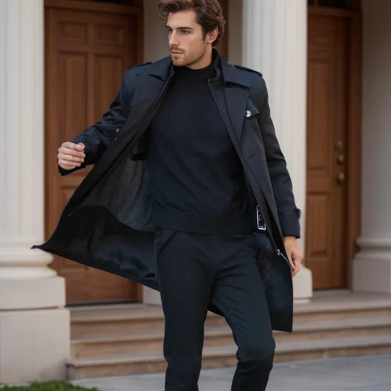 Empire Gentleman™ Mantel aus Hochwertiger Kaschmirmischung Mit Innenfutter / Für Männer, die Bei Jedem Schritt Kraft Ausstrahlen!