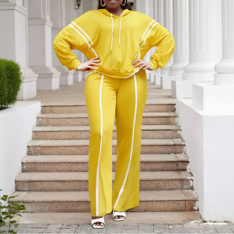 StreamLine™ Set aus kuscheligem Premium-Sweatshirtstoff mit Verlängernden Streifen und Lockerem Schnitt / Stilvolle Ausstrahlung ohne auf Komfort zu Verzichten!