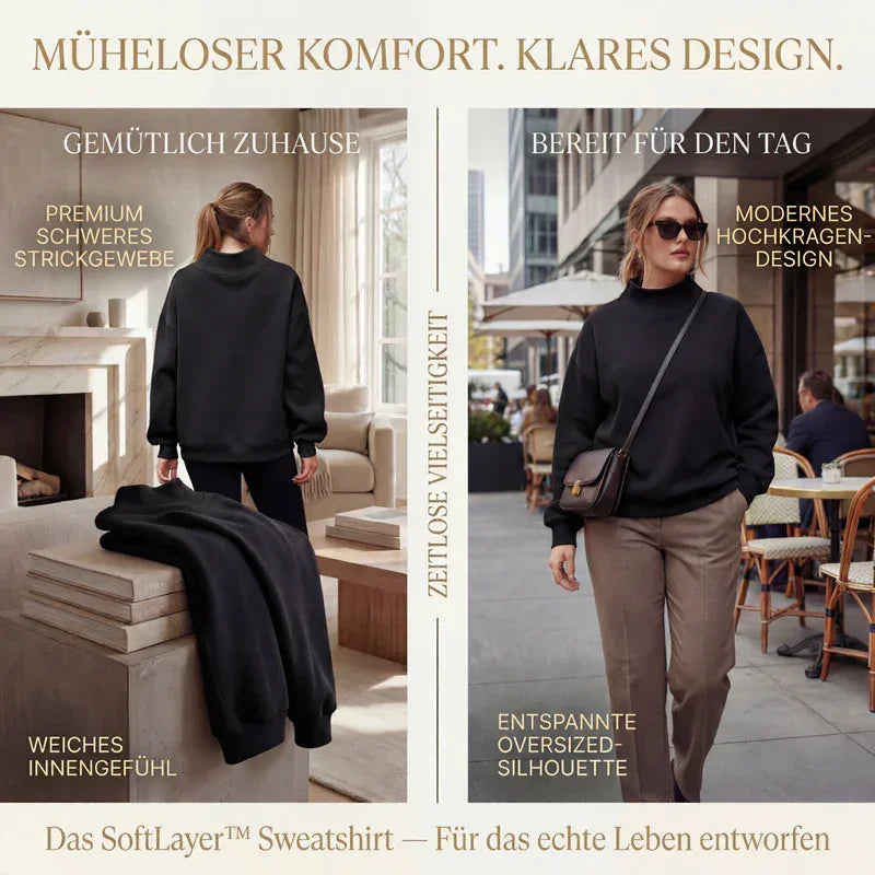 SoftLayer - Sweatshirt aus Hochwertigem, Dickem Strick mit Modernem Stehkragen!