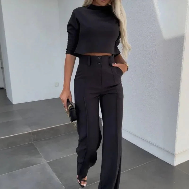 Nina™ Set mit High-Neck-Crop-Top