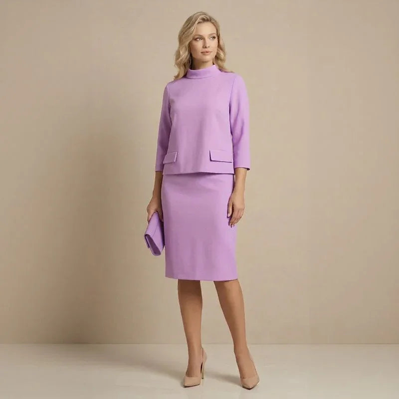 London Set™ mit Stehkragenbluse und vielseitigem klassischem Rock