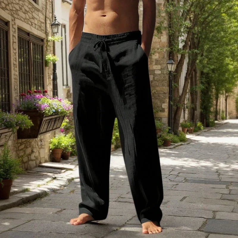 Oliver™ Baumwoll-Leinen-Hose mit elastischem Bund & verstellbarem Kordelzug