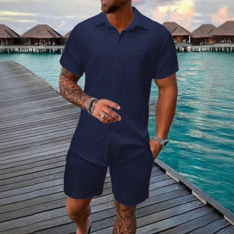 Hugo™ Premium-Set aus strukturiertem Stoff mit Button-up-Hemd