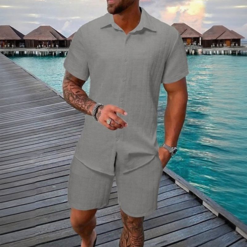 Hugo™ Premium-Set aus strukturiertem Stoff mit Button-up-Hemd