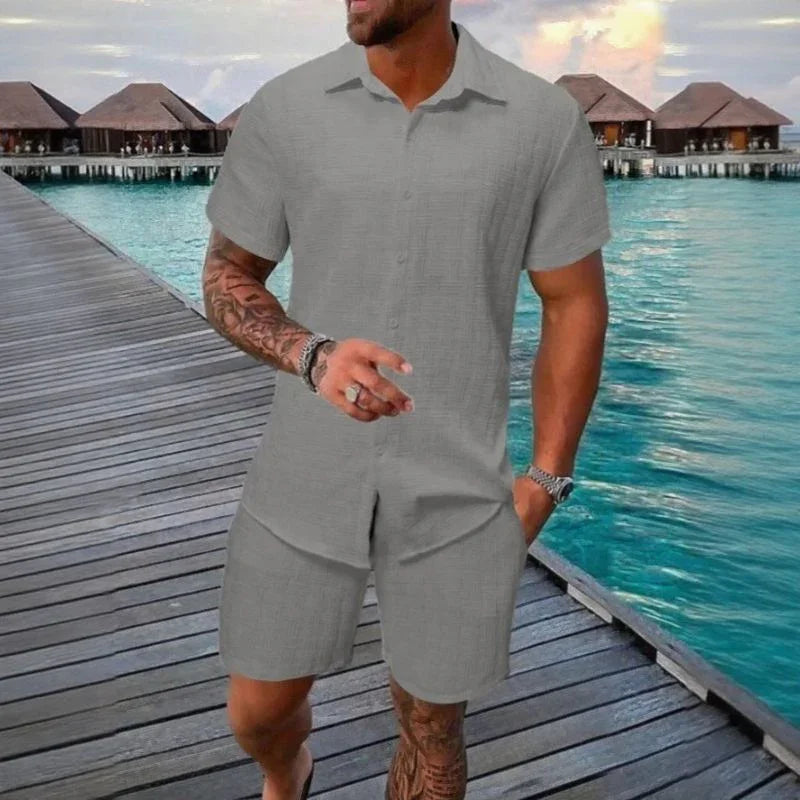 Hugo™ Premium-Set aus strukturiertem Stoff mit Button-up-Hemd