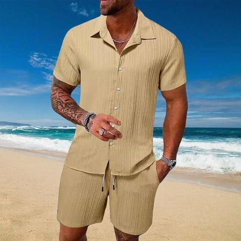 Gael™ Eisseide-Set mit Kurzarmhemd und verstellbaren Shorts