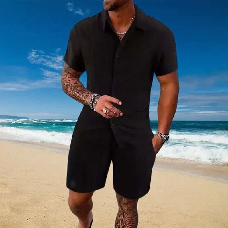 Gael™ Eisseide-Set mit Kurzarmhemd und verstellbaren Shorts