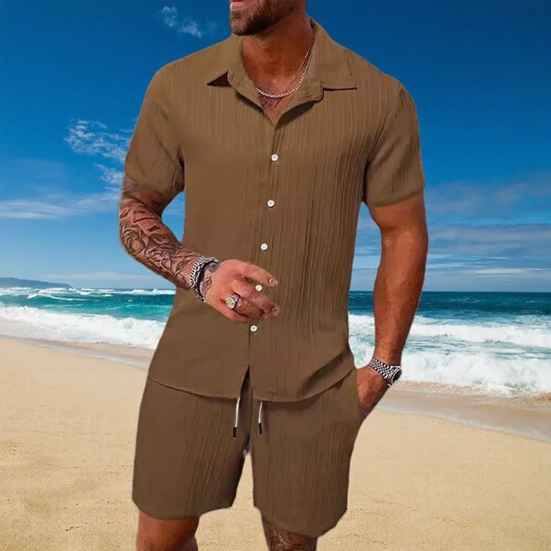 Gael™ Eisseide-Set mit Kurzarmhemd und verstellbaren Shorts