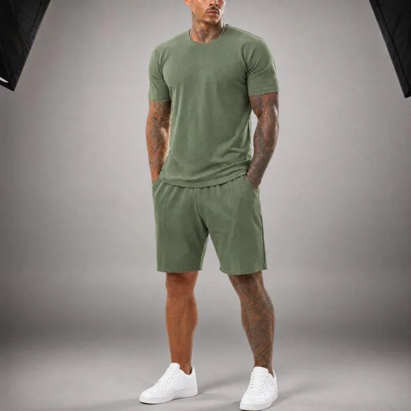 Bryan™ Basic-T-Shirt- und Shorts-Set mit Seitentaschen