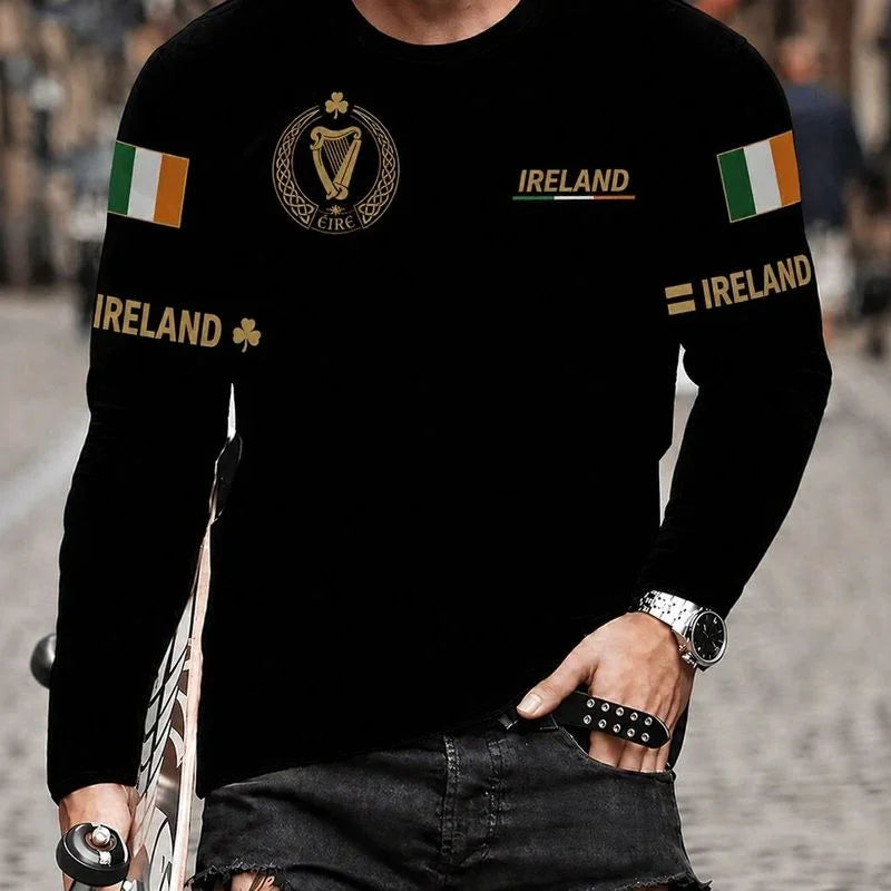 World™ Langarm-Slim-Fit-T-Shirt mit Länder-Prints
