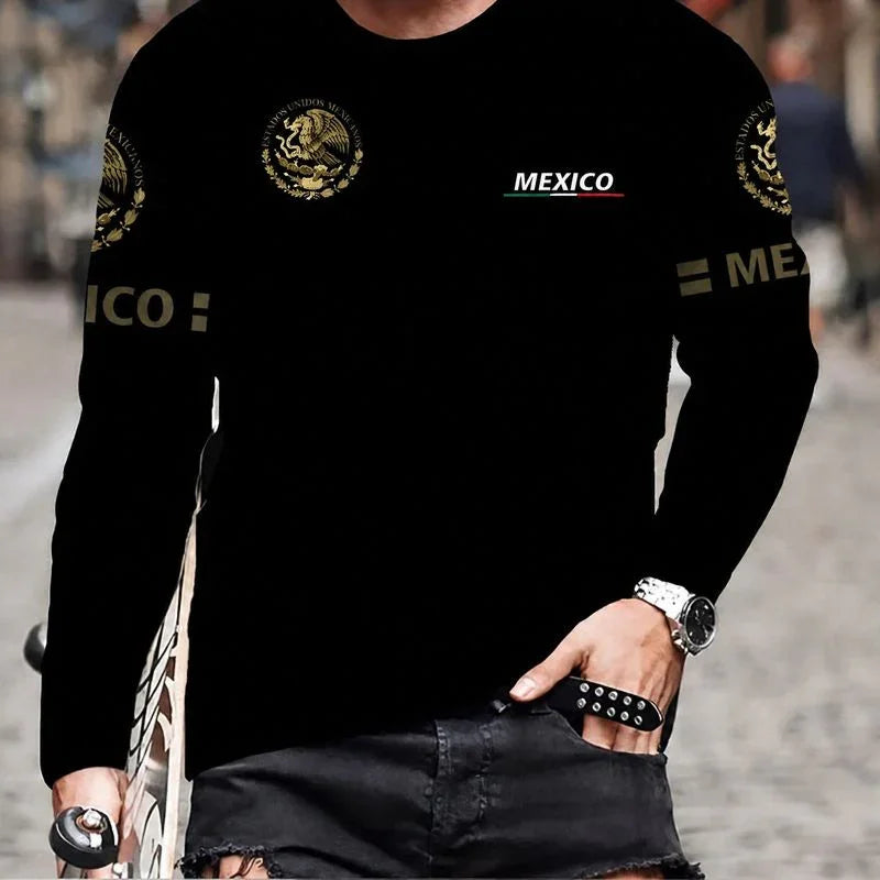 World™ Langarm-Slim-Fit-T-Shirt mit Länder-Prints