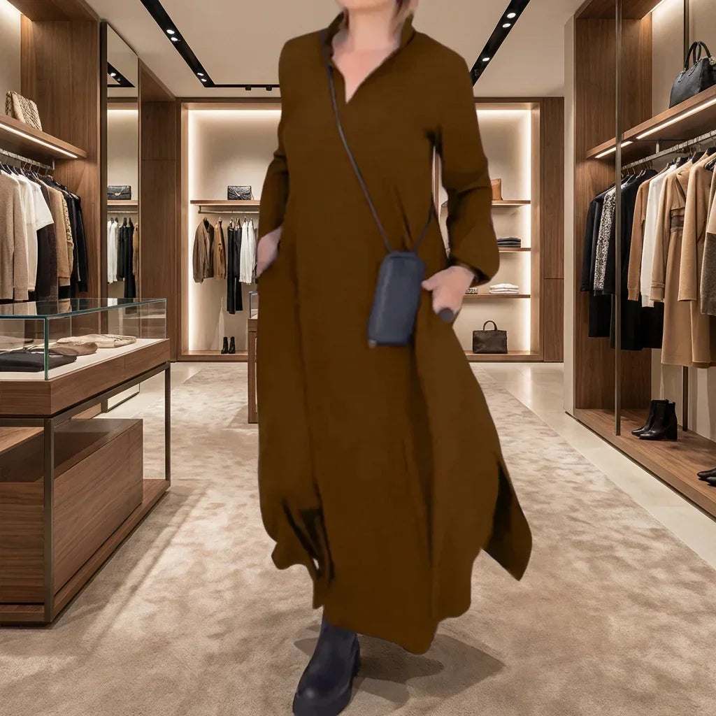 Lúmina™ Premium-Strickkleid mit Struktur und elegantem Ausschnitt