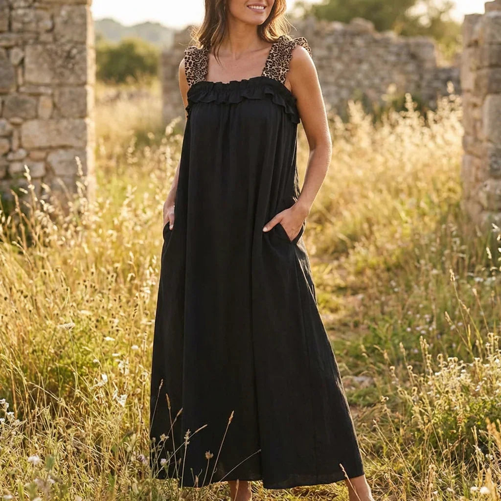 Neapel™ Maxikleid aus leichter Viskose mit Leo-Trägern und lockerem Fall