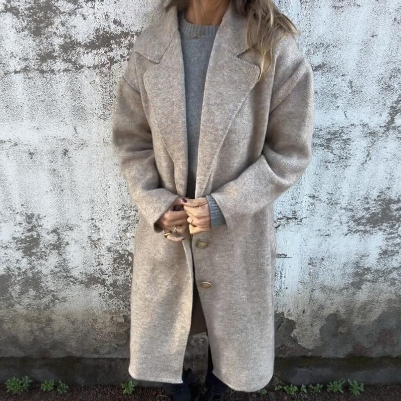 Eclair™ Mantel aus Gebürsteter Wolle mit Strukturiertem Revers und Klassischen Knöpfen / Zeitlose Eleganz, die mit Stil und Persönlichkeit Wärmt!