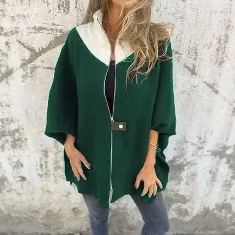 Georgia Flair™ Mantel mit kontrastierendem Kragen und lockerer Passform / Urbane Eleganz in ihrer authentischsten Form!