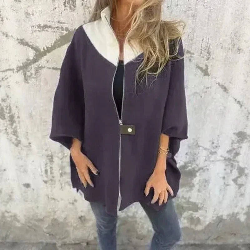 Georgia Flair™ Mantel mit kontrastierendem Kragen und lockerer Passform / Urbane Eleganz in ihrer authentischsten Form!