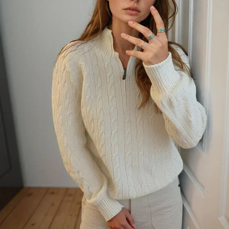 Mathilde™-Pullover aus Zopfstrick mit Hohem Kragen / Das Must-Have für Winterliche Looks mit Präsenz!