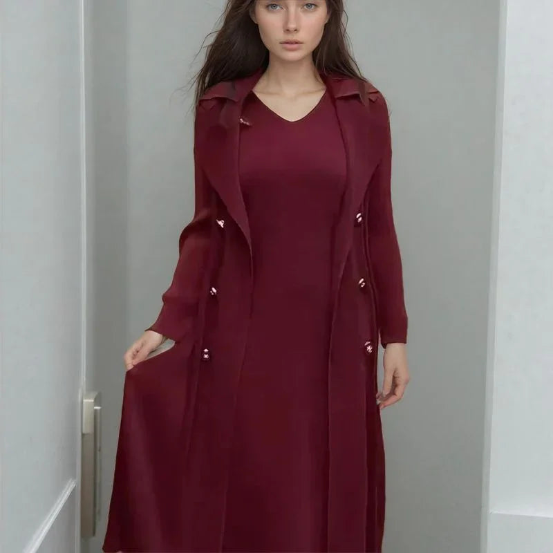 Valena™-Kleid mit Schicker, überlagerter Langjacke / Für Stilbewusste Frauen, die Wert auf Stil, Funktionalität und Ausstrahlung Legen!