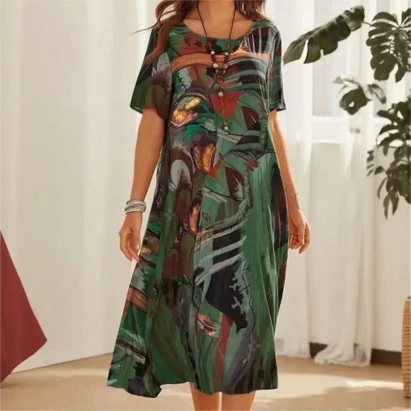 Kunstgalerie™ Kleid mit zeitgenössischem abstraktem Print / Der Stil, der Sie in ein Kunstwerk verwandelt!