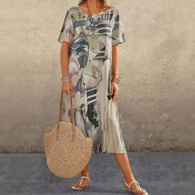 Kunstgalerie™ Kleid mit zeitgenössischem abstraktem Print / Der Stil, der Sie in ein Kunstwerk verwandelt!