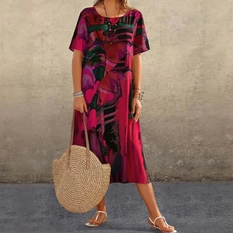 Kunstgalerie™ Kleid mit zeitgenössischem abstraktem Print / Der Stil, der Sie in ein Kunstwerk verwandelt!