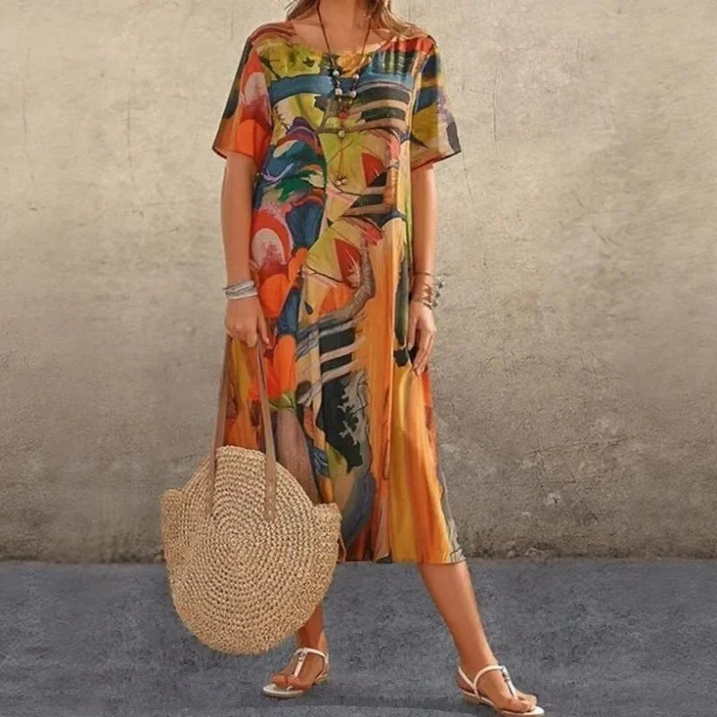 Kunstgalerie™ Kleid mit zeitgenössischem abstraktem Print / Der Stil, der Sie in ein Kunstwerk verwandelt!
