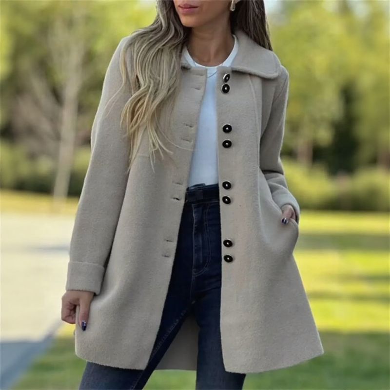 Rom™ Mantel aus hochwertiger gekämmter Wolle mit eleganten Knöpfen / Italienische Raffinesse mit makellosem Schnitt!