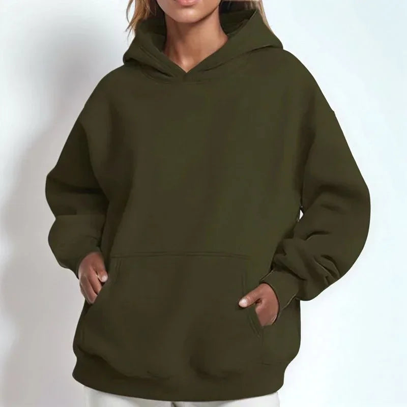 Damen-Hoodie aus Komfort-Strick mit Lockerer Kapuze und Weitem Schnitt / Der Zeitlose Klassiker für Jeden Tag!