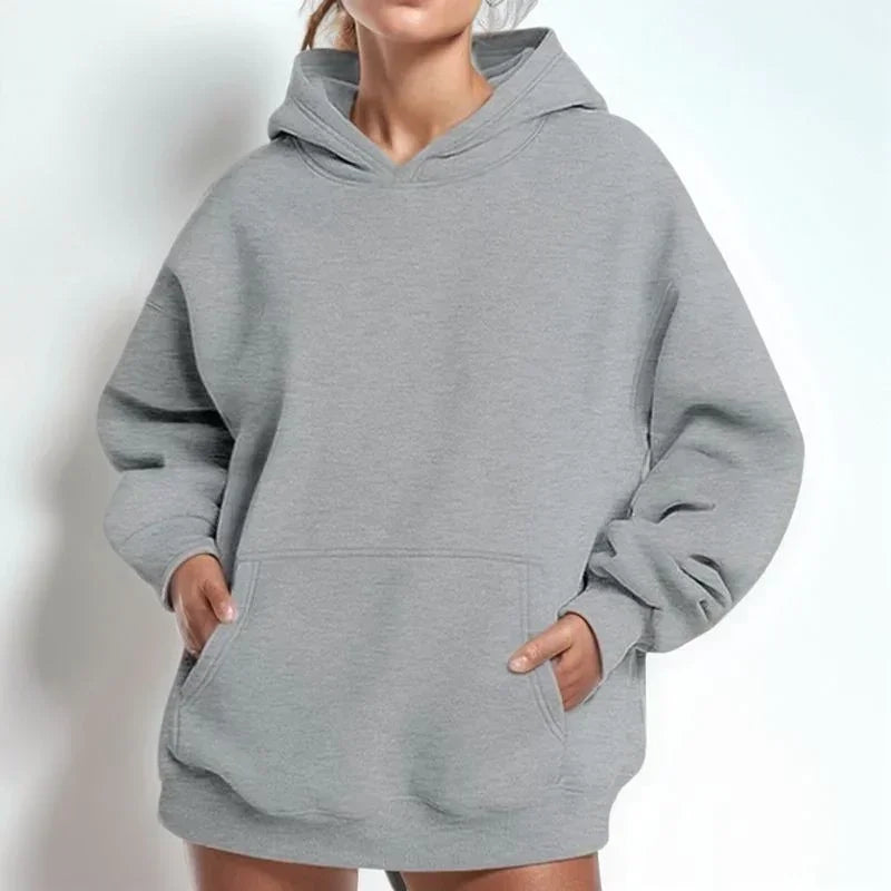 Damen-Hoodie aus Komfort-Strick mit Lockerer Kapuze und Weitem Schnitt / Der Zeitlose Klassiker für Jeden Tag!