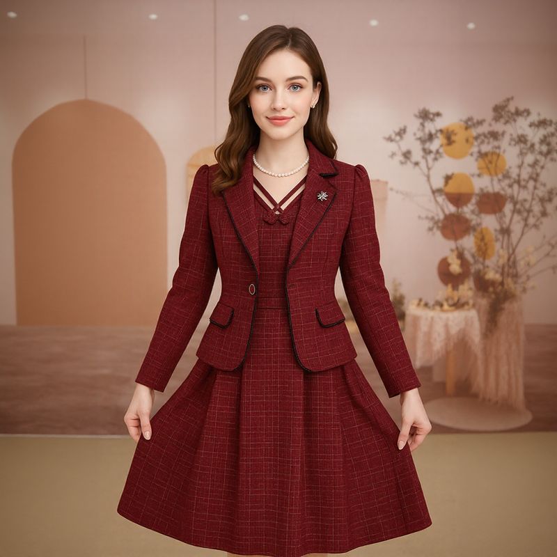 Lorelei™-Set mit strukturiertem Blazer und Kleid mit verziertem Ausschnitt / Präsenz, Stil und zeitlose Eleganz!