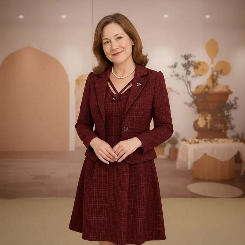 Lorelei™-Set mit strukturiertem Blazer und Kleid mit verziertem Ausschnitt / Präsenz, Stil und zeitlose Eleganz!